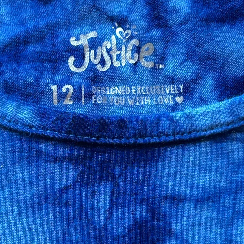 Justice Girls Size 12‎ Top Bundle Black Cold Shoulder Tee & Blue Tie Dye Tank